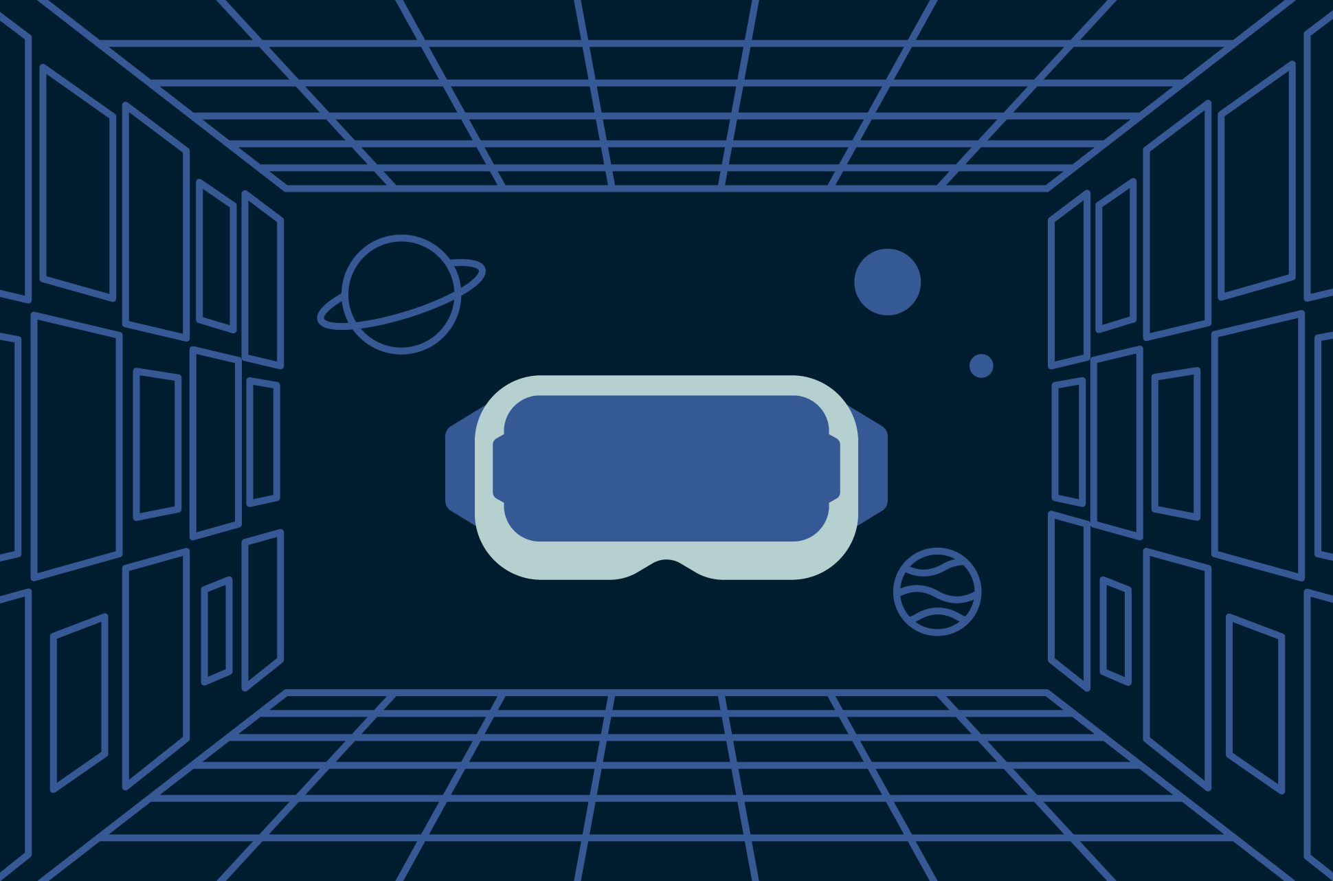 VR goggles in the metaverse.