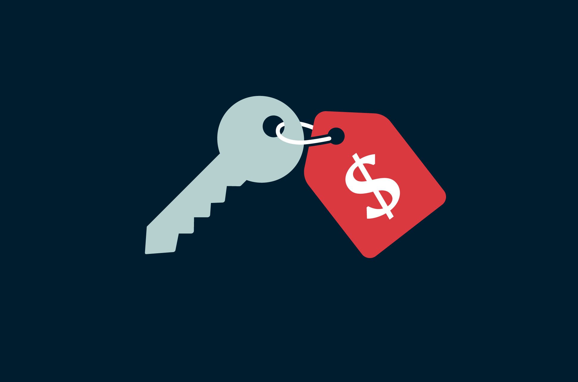 Key with a price tag.
