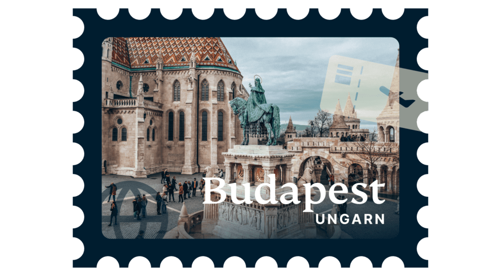 Budapest, dargestellt auf einer Briefmarke