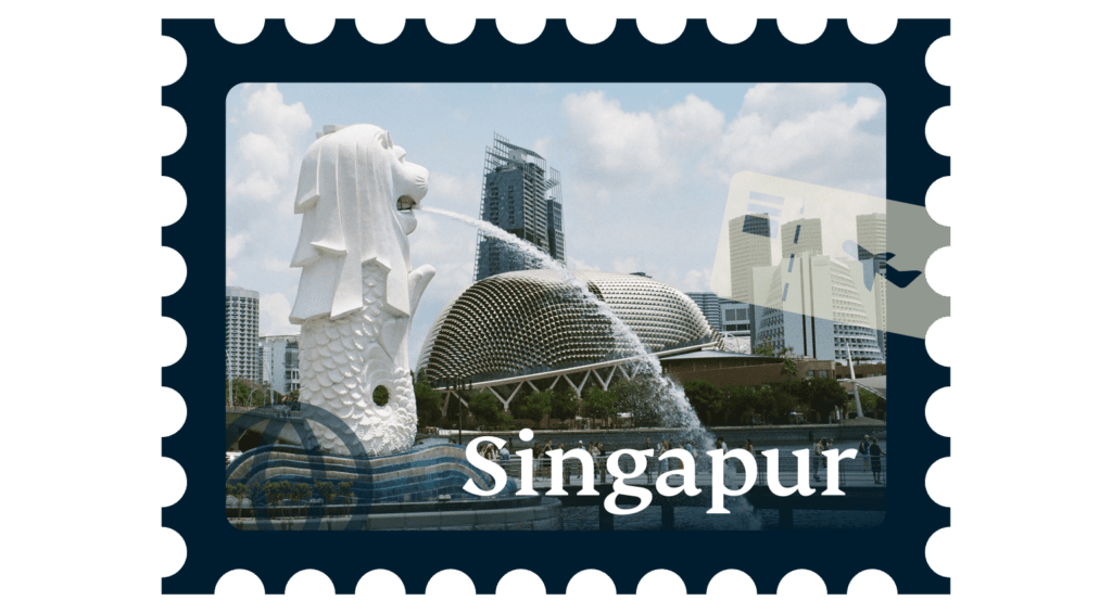 Singapur, dargestellt auf einer Briefmarke