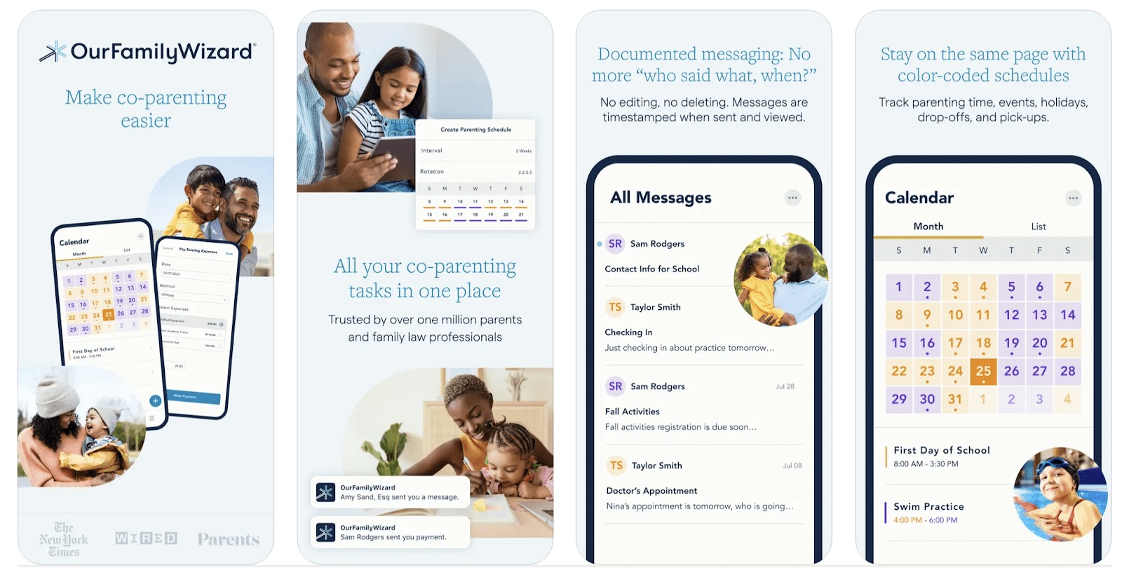 OurFamilyWizard app interface