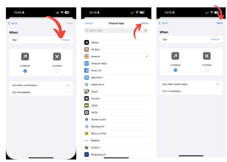 Screenshot of how to use shortcuts to lock apps