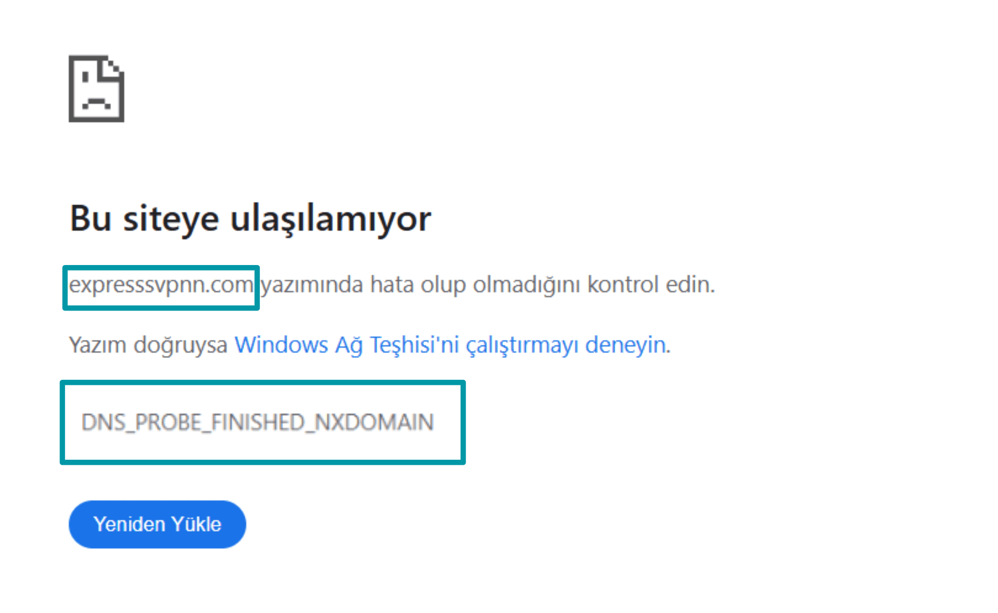 Dns Nxdomain Error Tr