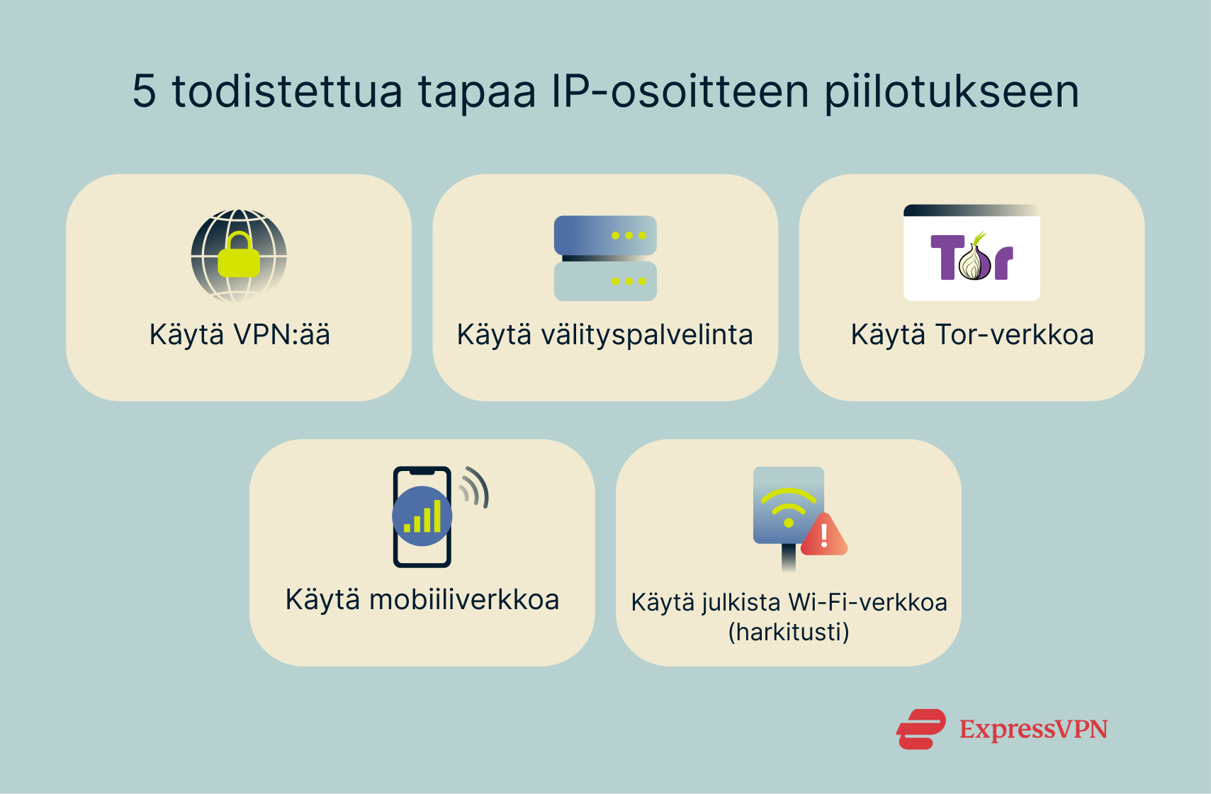 The various methods of hiding an IP address.
