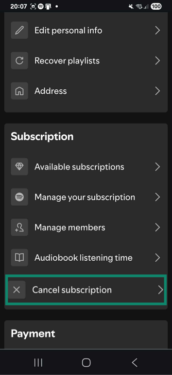 A screenshot highlighting Spotify's subscription options.