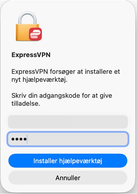 The Install Helper prompt on Mac.