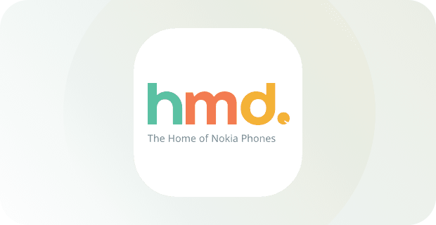 HMD Global-logga på vit bakgrund