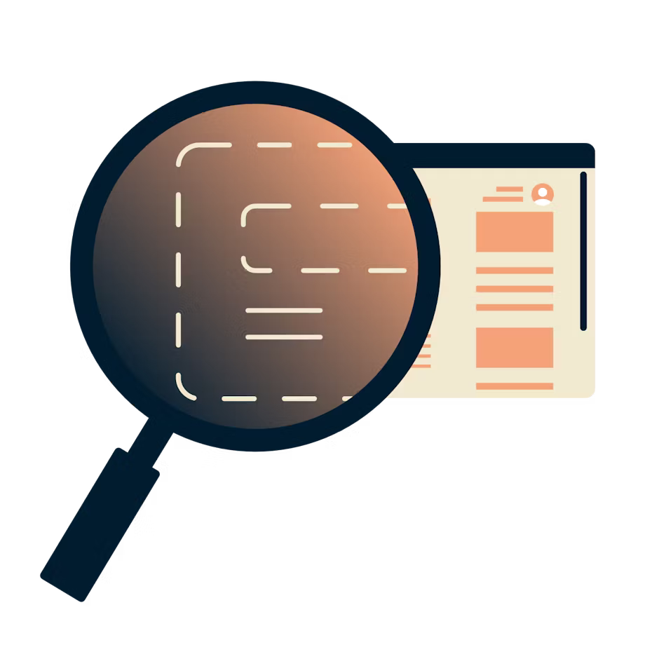 Увеличительное стекло над браузером, показывающее зашифрованную информацию.