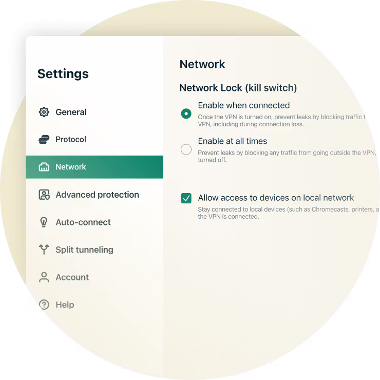 Network Lock (Kill Switch) pour Linux GUI