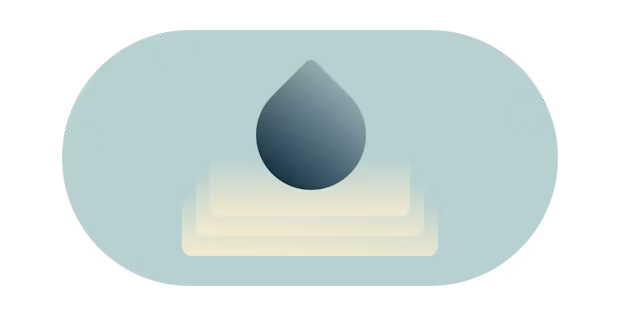 Gotas de água criando ondulações.