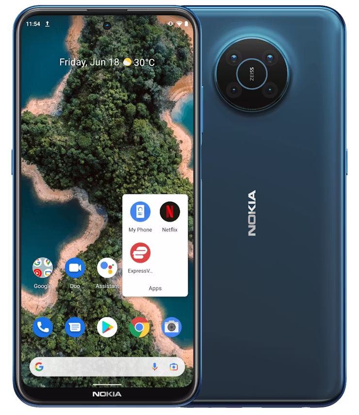 ExpressVPN:s app på startskärmen på en Nokia XR20.