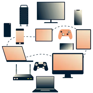 Five connected devices.