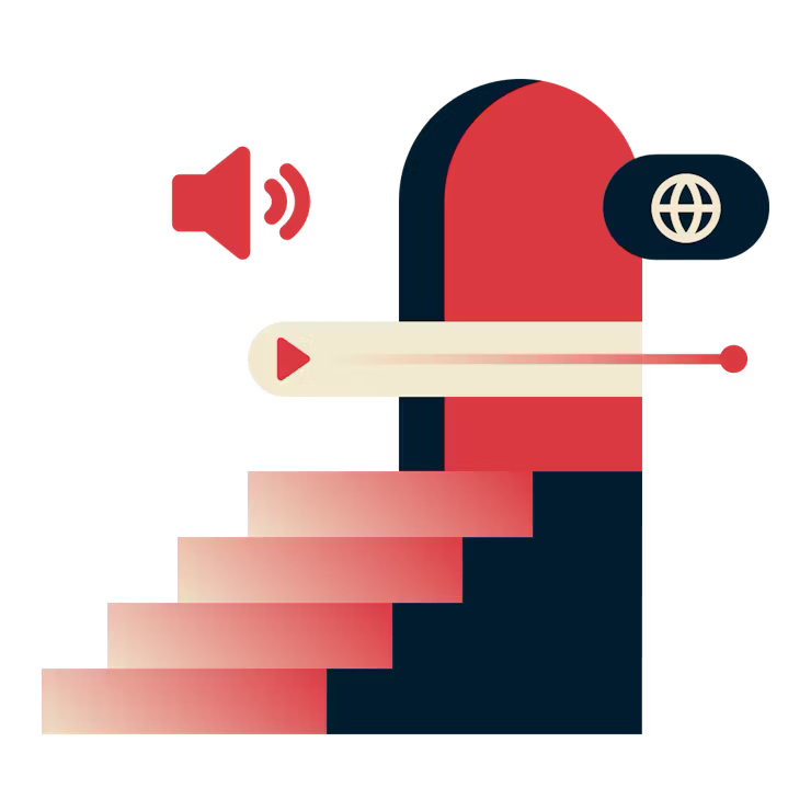 Bekijk content van overal: trap naar een open deuropening, die toegang vertegenwoordigt.