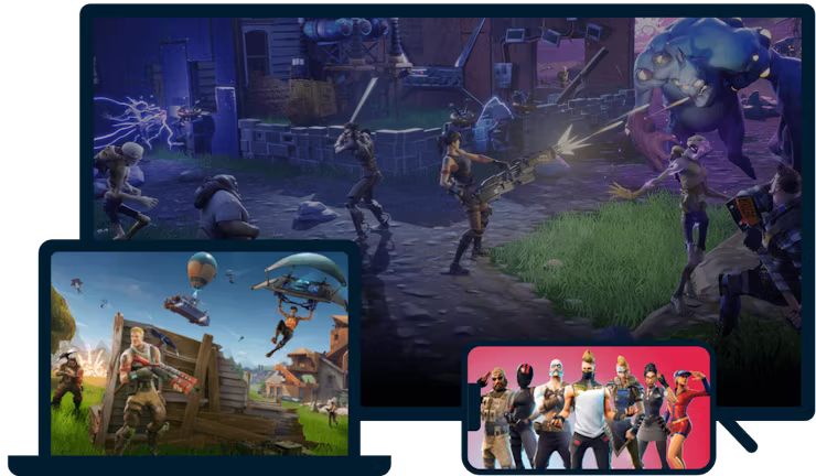 Fortnite na różnych urządzeniach.