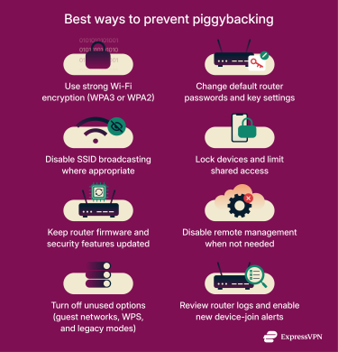 Best ways to prevent piggybacking.