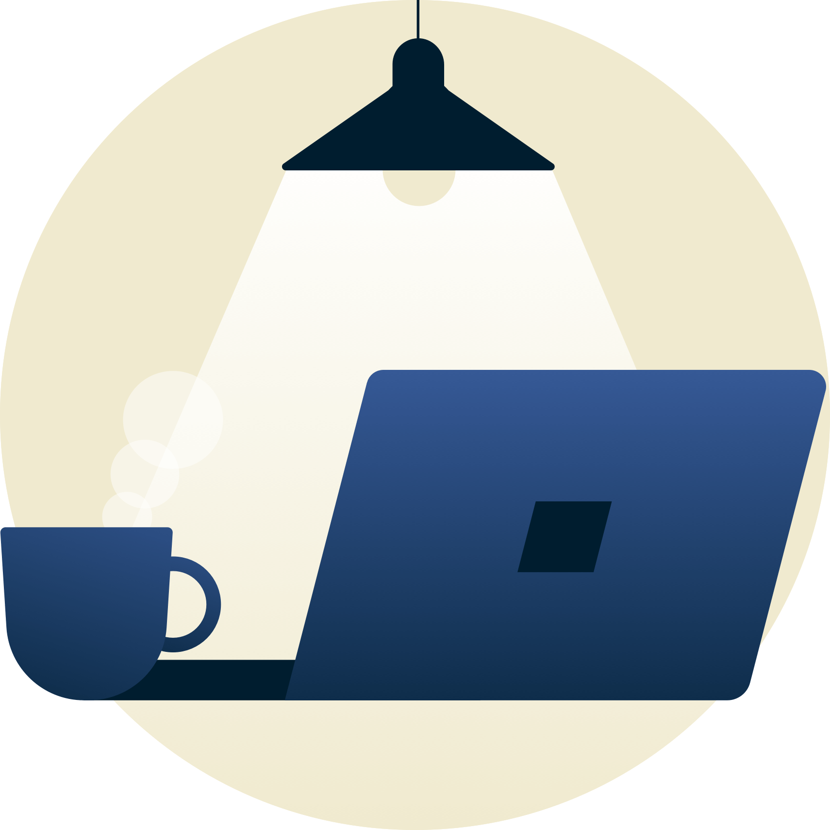 Lampan lyser på en bärbar dator som är vänd bort från dig.