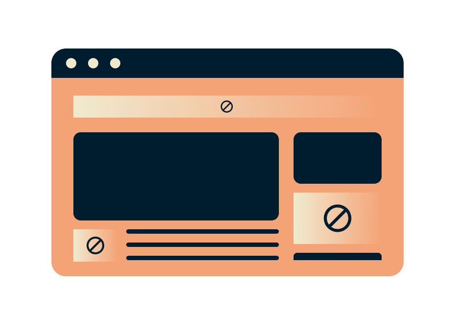 Erweiterter Schutz Werbeblocker Illustration Funktion Website Websites blockieren